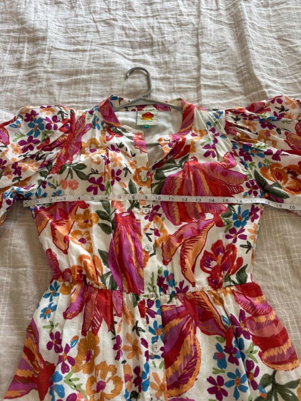 Farm Rio White Spring Bananas Mini Dress NO Belt - Picture 12 of 13